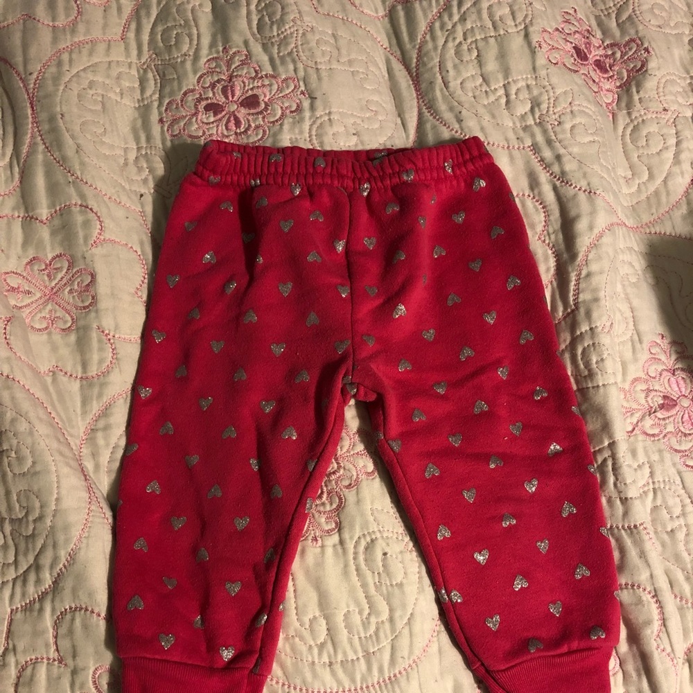 Pink and silver joggers for babies